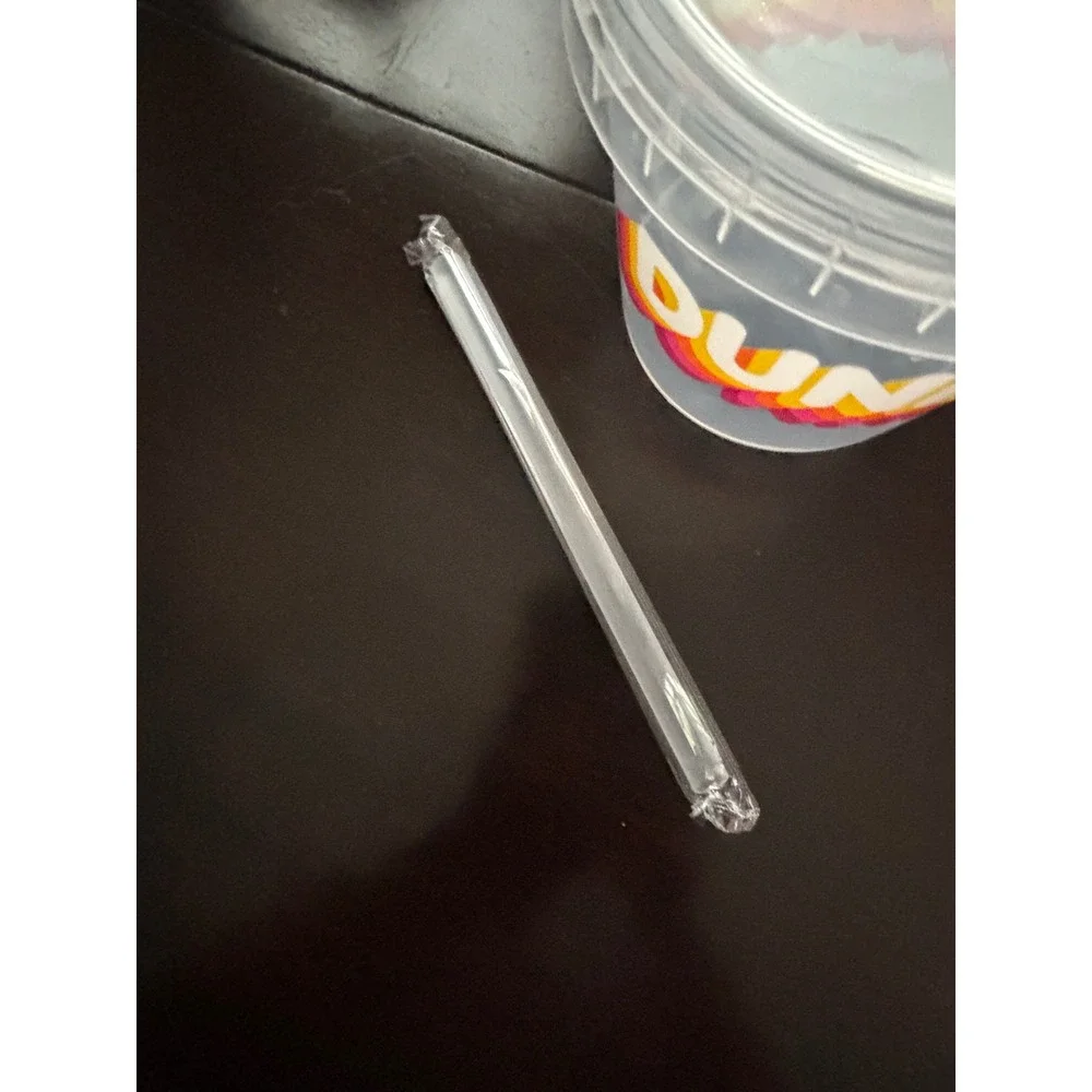 Dunkin Donuts Wicked Lahge 40oz Clear Plastic Bucket Cup with Lid and Straw New